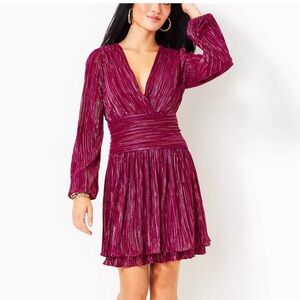 Lilly Pulitzer Deep Red Long Sleeve Dress